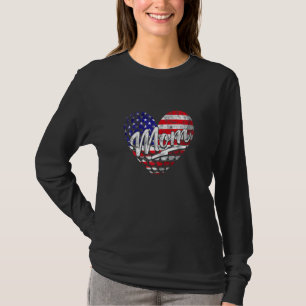 Frauen Patriotische Amerikanische Flagge Herz Golf T-Shirt