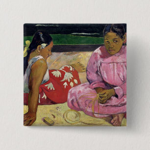 Frauen Paul Gauguins von Tahiti, auf dem Strand, Button