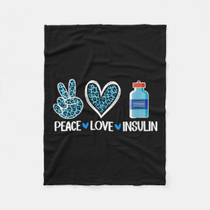 Frauen Peace Liebe Insulin V-Nacken Fleecedecke
