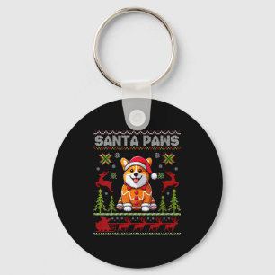 Frauen Pembroke Welsh Corgi Santa Pfoten Frohe Wei Schlüsselanhänger