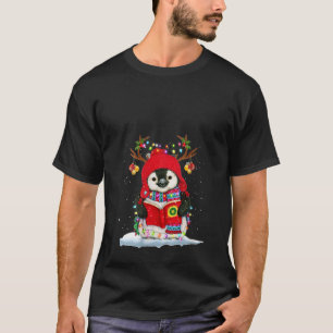 Frauen Penguin Rentier Weihnachtsmannmütze Xmas Li T-Shirt