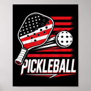 Frauen Pickleball 4. Juli Amerikanische Flagge Poster