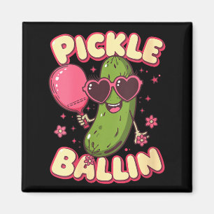 Frauen-Pickleball süße Cartoon-Pickleball mit Magnet