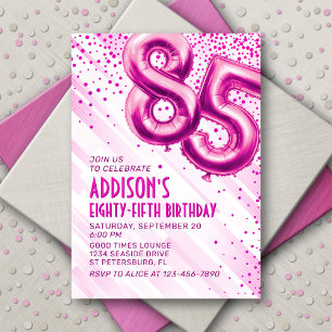 Frauen Pink 85. Geburtstag Einladung