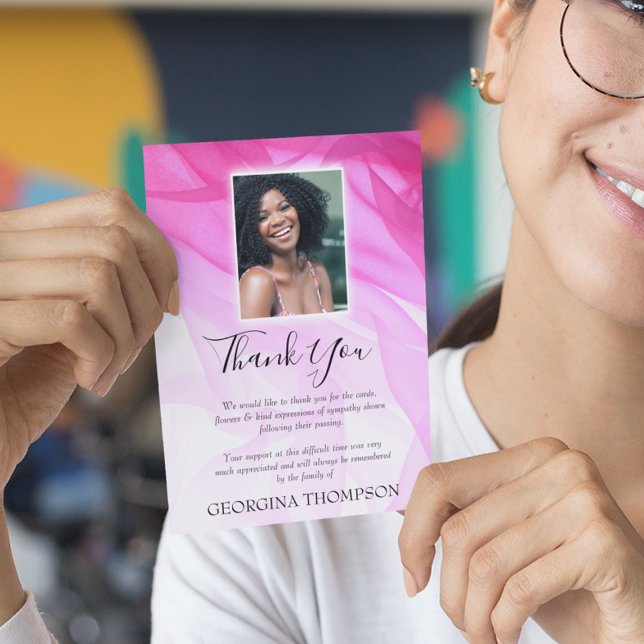 Frauen Pink-Beerdigung Dankeskarte (Von Creator hochgeladen)