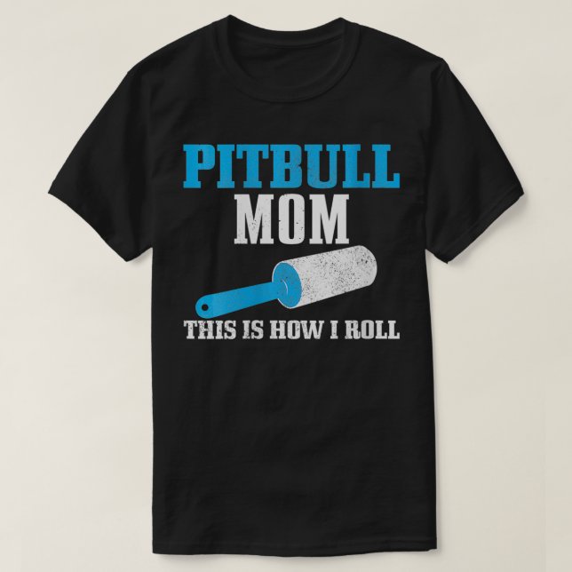 Frauen Pitbull Mama Hund Hair Funny Pitbull Mama V T-Shirt (Design vorne)