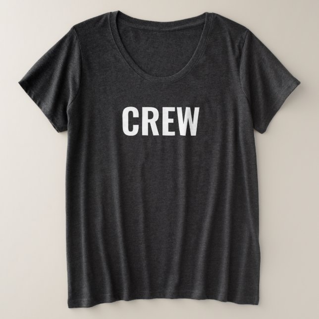 Frauen plus große T - Shirt Mitarbeiter Crew Mitgl (Design vorne)