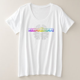 Frauen plus psychischer Regenbogen Neurodiverser Große Größe T-Shirt