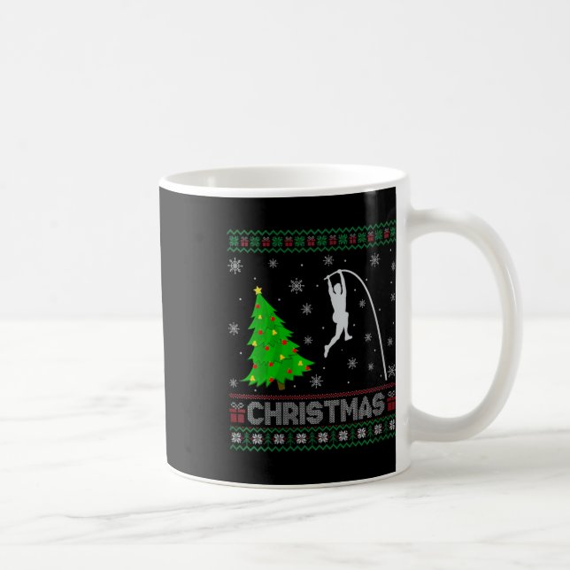 Frauen Pole Vault Xmas Tree Lighting Ugly Christma Kaffeetasse (Rechts)