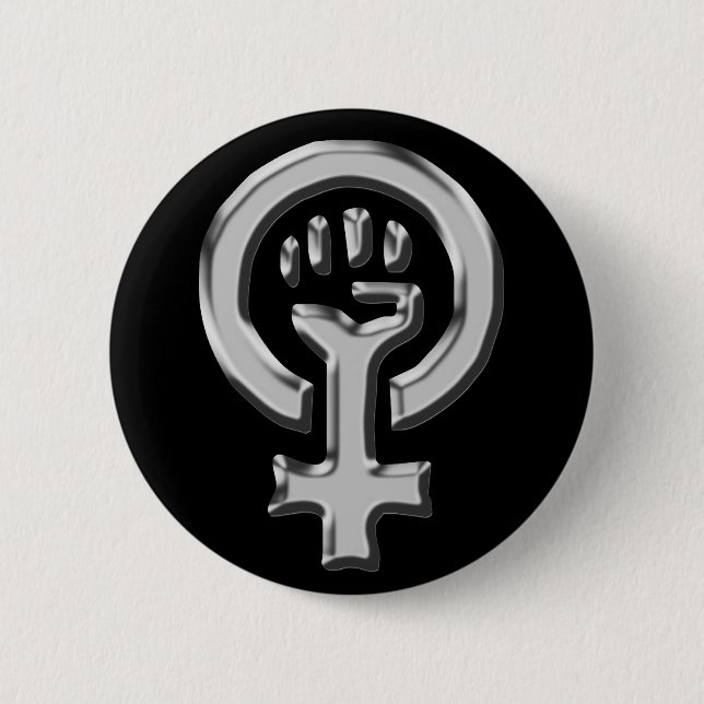 Frauen-Power-Chromknopf Button (Vorderseite)