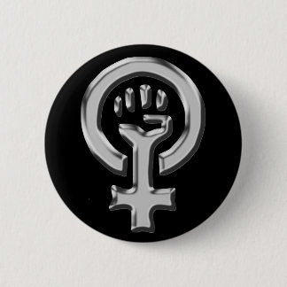 Frauen-Power-Chromknopf Button