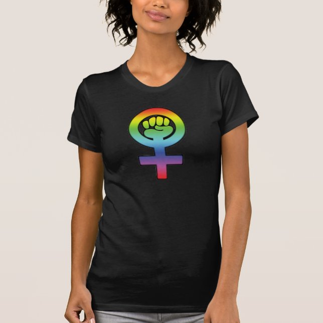 Frauen-Power-feministische lesbische T-Shirt (Vorderseite)