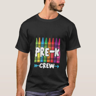 Frauen Pre K Crew Niedliche Vorschule Crayon Schul T-Shirt