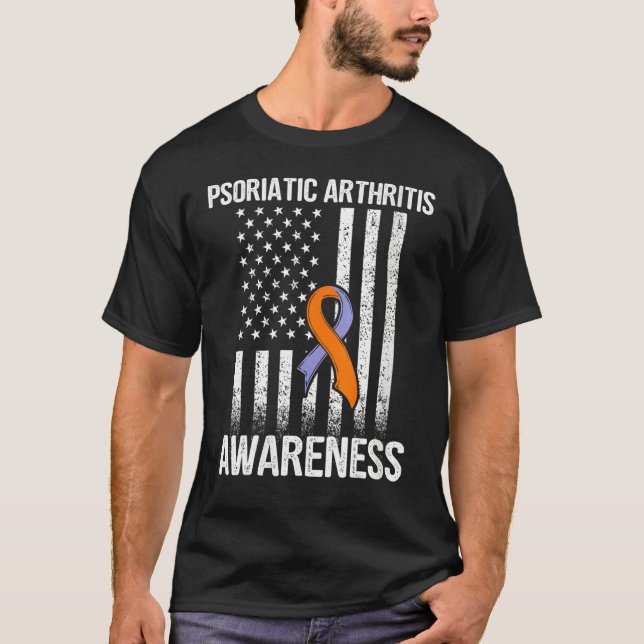 Frauen Psa Psoriasis Arthritis Usa Flaggenkrieger  T-Shirt (Vorderseite)