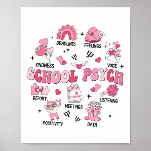 Frauen Psychologin der Hochschule Retro Valentine Poster