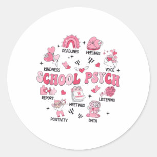 Frauen Psychologin der Hochschule Retro Valentines Runder Aufkleber
