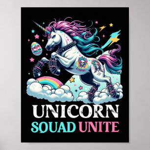 Frauen Punk Rock Einhorn Squad Verein Funny Ostern Poster