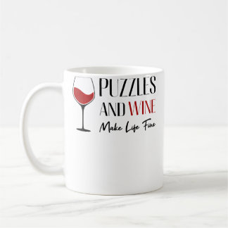 Frauen Puzzles und Wein Puzzle-Teil Spiel Jigsaw P Kaffeetasse