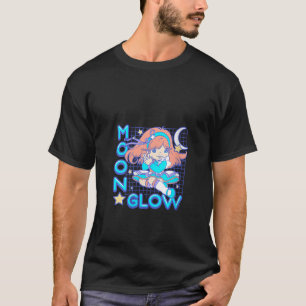 Frauen Rainbow Brite Moon Glow Vintage Neon Grid L T-Shirt