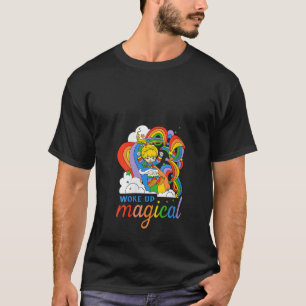 Frauen Rainbow Brite Woke Up Magisch Vintage Regen T-Shirt