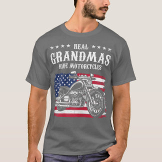 Frauen Real Großmas fahren Motorräder, patriotisch T-Shirt