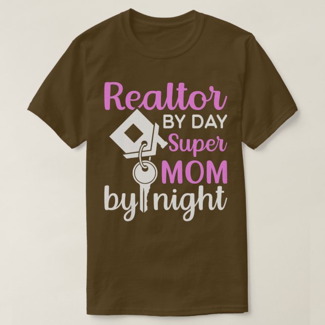 Frauen Realtor by Day Super Mama by Night Real Est T-Shirt (Design vorne)