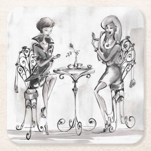 Frauen Rechteckiger Pappuntersetzer