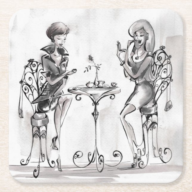 Frauen Rechteckiger Pappuntersetzer (Vorderseite)