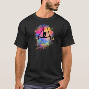 Frauen Regenbogen Luft Yoga Silhouette Seide Dan T-Shirt