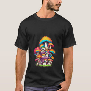 Frauen Regenbogen Rave Katzen Trippy Psychedelisch T-Shirt