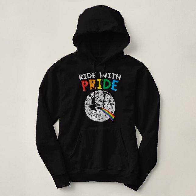 Frauen reiten mit stolzen LGBT Lesben, schwul-lesb Hoodie (Design vorne)