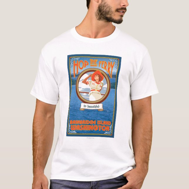 Frauen-Reitfähre - Bainbridge Insel, WA T-Shirt (Vorderseite)