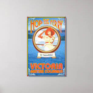 Frauen-Reitfähre - Victoria, BC Kanada Leinwanddruck