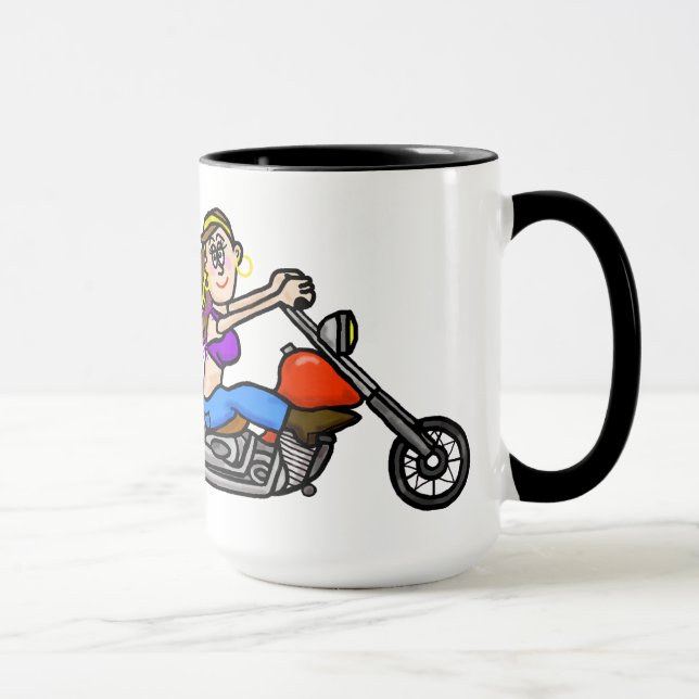 Frauen-Reitmotorrad-Tasse fertigen es besonders Tasse (Rechts)
