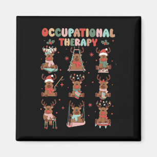 Frauen Retro-Berufskrankentherapie Weihnachtsredee Magnet