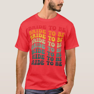 Frauen Retro Bridge zum 70er-Style Wedding und Bac T-Shirt