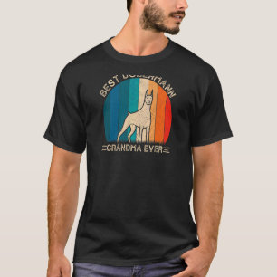 Frauen Retro Dobermann Hund Design Für Oma Motiv T-Shirt