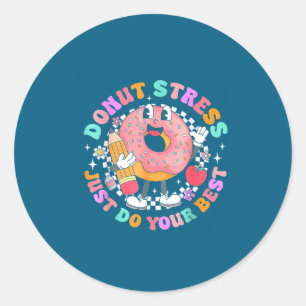 Frauen Retro Donut Stress Einfach Runder Aufkleber
