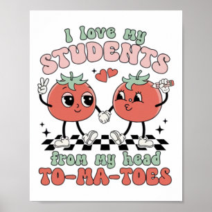 Frauen Retro I Liebe meine Schüler Valentine Lehre Poster