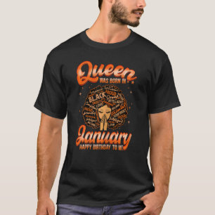 Frauen Retro Königin war im Januar Geburtstag Cu G T-Shirt