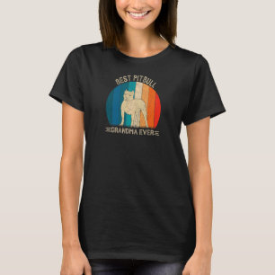 Frauen Retro Pitbull Hund Design Für Oma Mutter T-Shirt