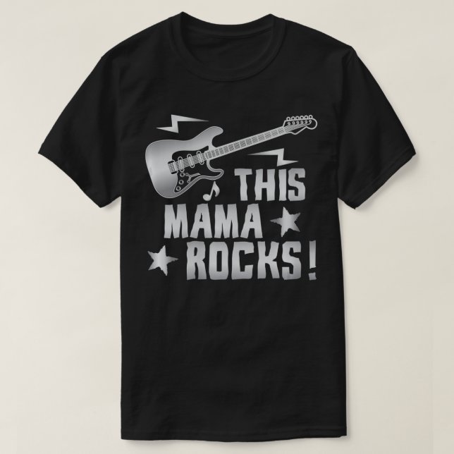 Frauen Retro Rock und Roll Gitarre diese Mama Rock T-Shirt (Design vorne)