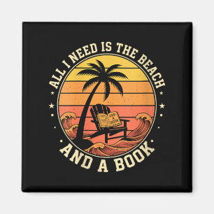 Frauen Retro-Strand Bücherliebhaber Urlaub Brauche Magnet
