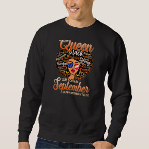 Frauen Retro Vintage Königin wurde im September B  Sweatshirt
