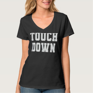 Frauen Retro Vintage Touch Down Football Spaß Tou T-Shirt