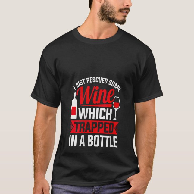 Frauen retten Wein Funny Weinlust Freunde T-Shirt (Vorderseite)