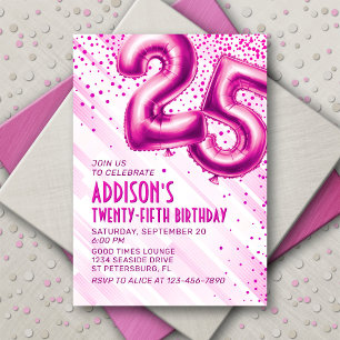 Frauen Rosa 25. Geburtstag Einladung