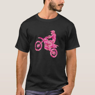 Frauen Rosa Camouflage Camouflage Motocross Off Ro T-Shirt