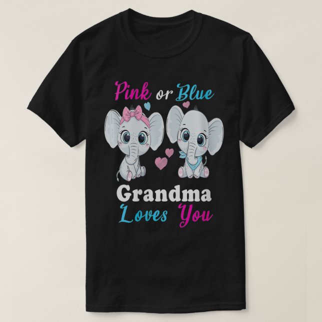 Frauen Rosa oder Blau Oma Lieben Sie Elefanten Ba T-Shirt (Design vorne)