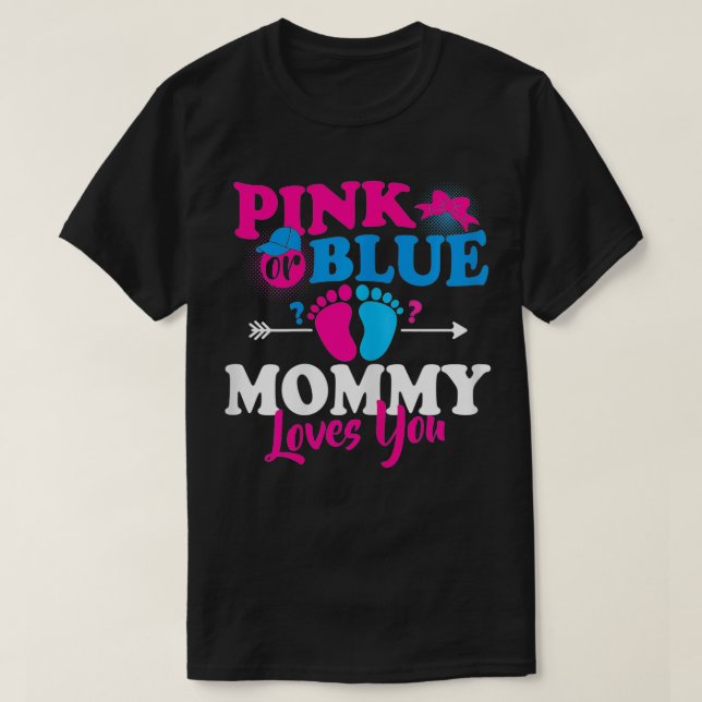 Frauen Rosa oder blaue Mami-Lieben Sie Geschlecht  T-Shirt (Design vorne)